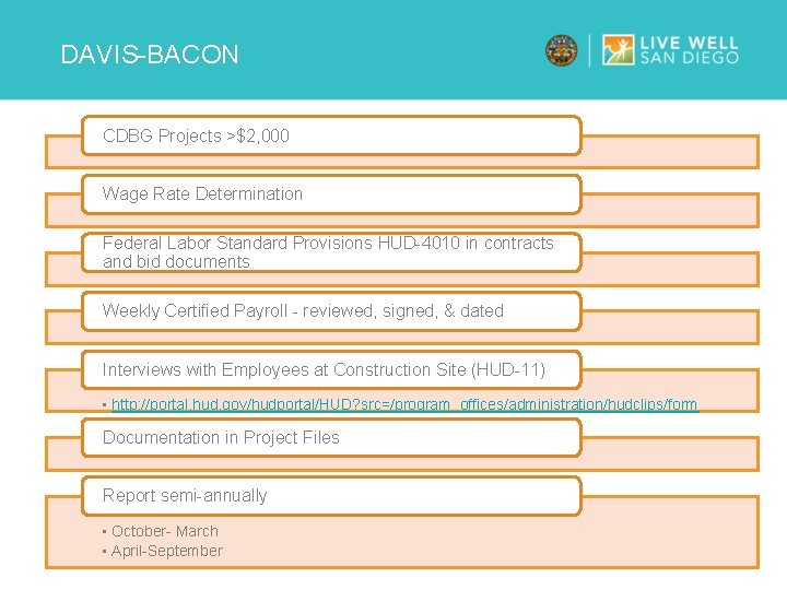 DAVIS-BACON CDBG Projects >$2, 000 Wage Rate Determination Federal Labor Standard Provisions HUD-4010 in