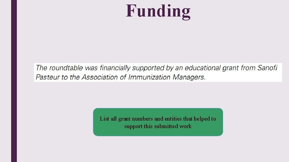 Funding List all grant numbers and entities that helped to support this submitted work Funding List all grant numbers and entities that helped to support this submitted work