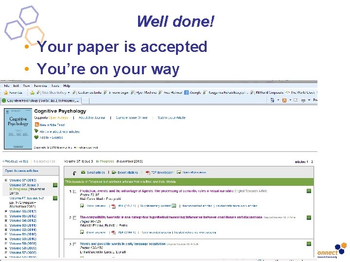 Well done! • Your paper is accepted • You’re on your way 62 