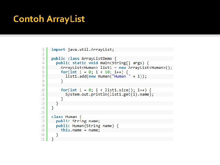 Contoh Array. List 