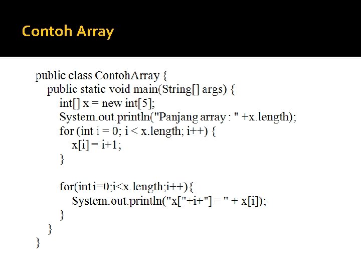 Contoh Array 