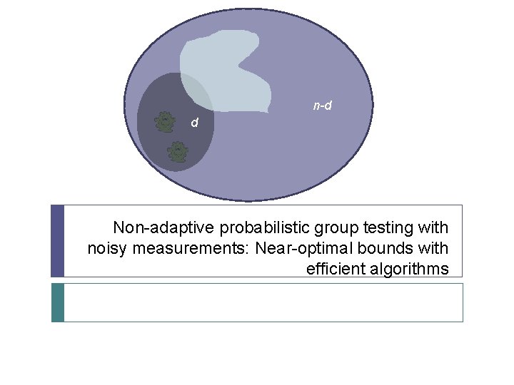 n-d d Non-adaptive probabilistic group testing with noisy measurements: Near-optimal bounds with efficient algorithms