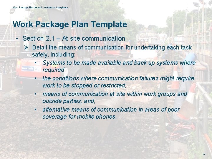 Work Package Plan: Issue 2 - A Guide to Completion Work Package Plan Template
