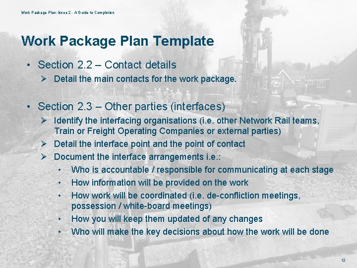 Work Package Plan: Issue 2 - A Guide to Completion Work Package Plan Template