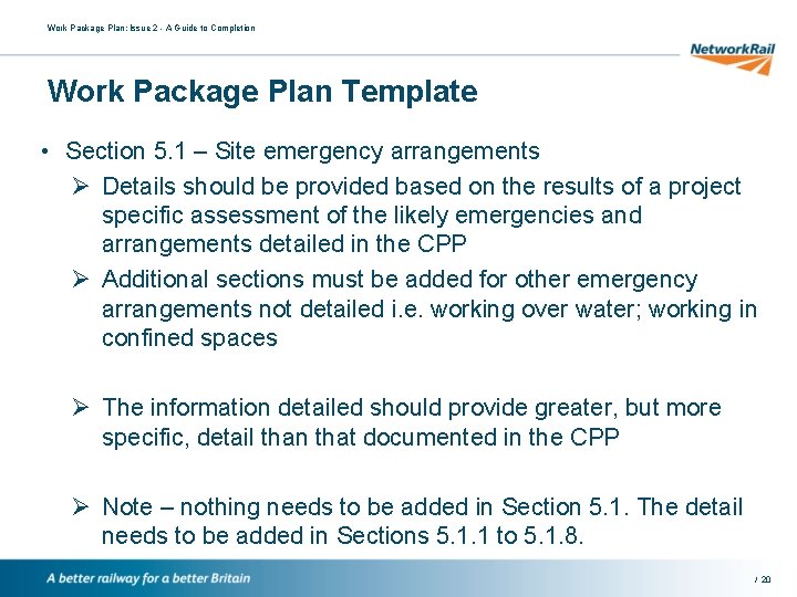 Work Package Plan: Issue 2 - A Guide to Completion Work Package Plan Template