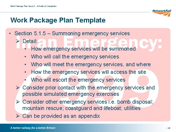 Work Package Plan: Issue 2 - A Guide to Completion Work Package Plan Template