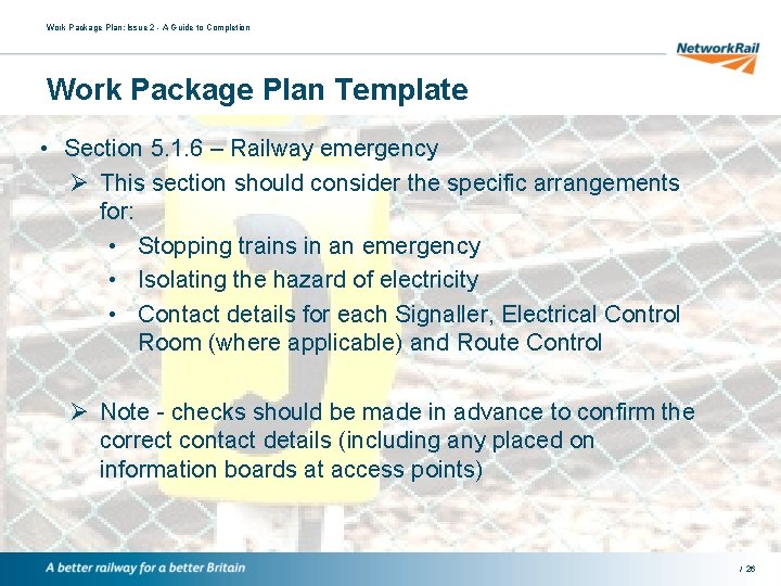 Work Package Plan: Issue 2 - A Guide to Completion Work Package Plan Template