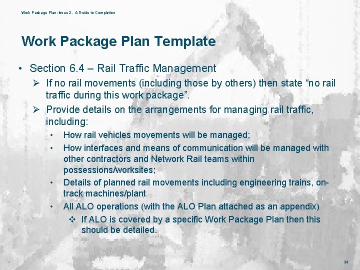 Work Package Plan: Issue 2 - A Guide to Completion Work Package Plan Template