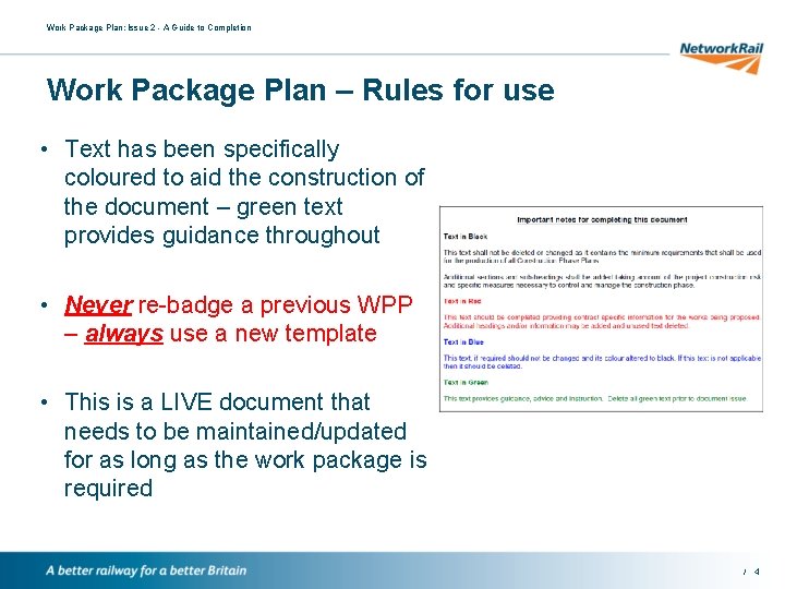 Work Package Plan: Issue 2 - A Guide to Completion Work Package Plan –