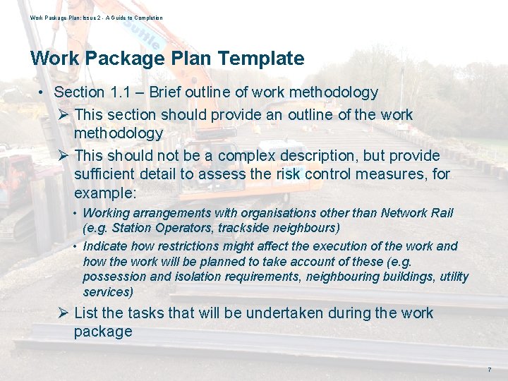 Work Package Plan: Issue 2 - A Guide to Completion Work Package Plan Template