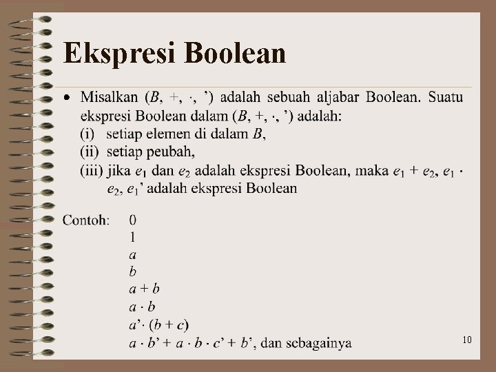 Ekspresi Boolean 10 