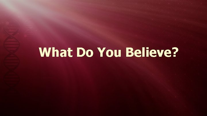 What Do You Believe? 