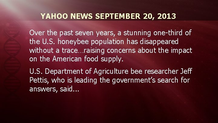YAHOO NEWS SEPTEMBER 20, 2013 Over the past seven years, a stunning one-third of