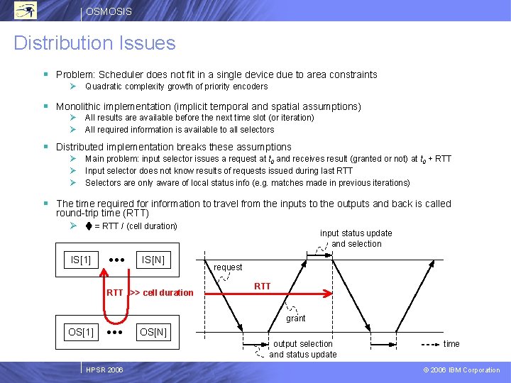 OSMOSIS Distribution Issues § Problem: Scheduler does not fit in a single device due