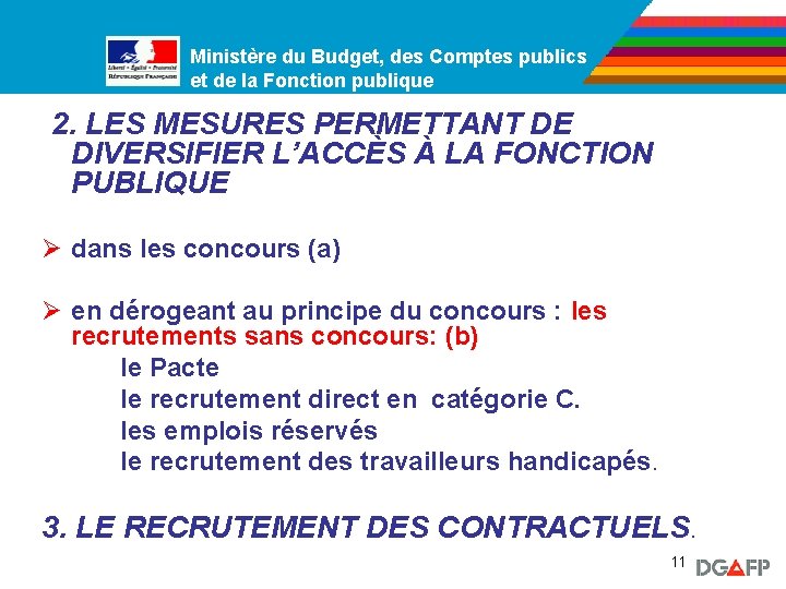 Ministère du Budget, des Comptes publics Ministère de la Fonction publique et de la