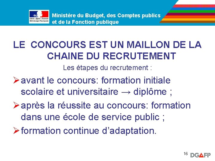 Ministère du Budget, des Comptes publics Ministère de la Fonction publique et de la