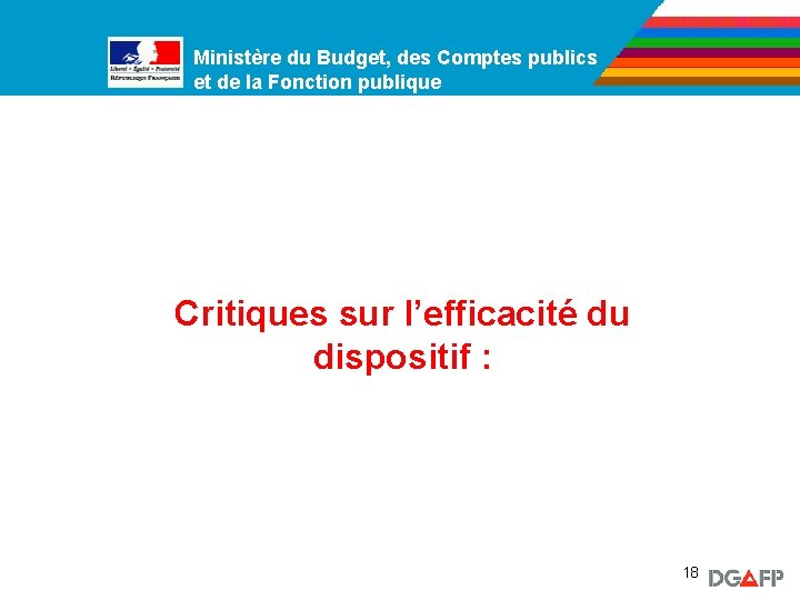 Ministère du Budget, des Comptes publics Ministère de la Fonction publique et de la