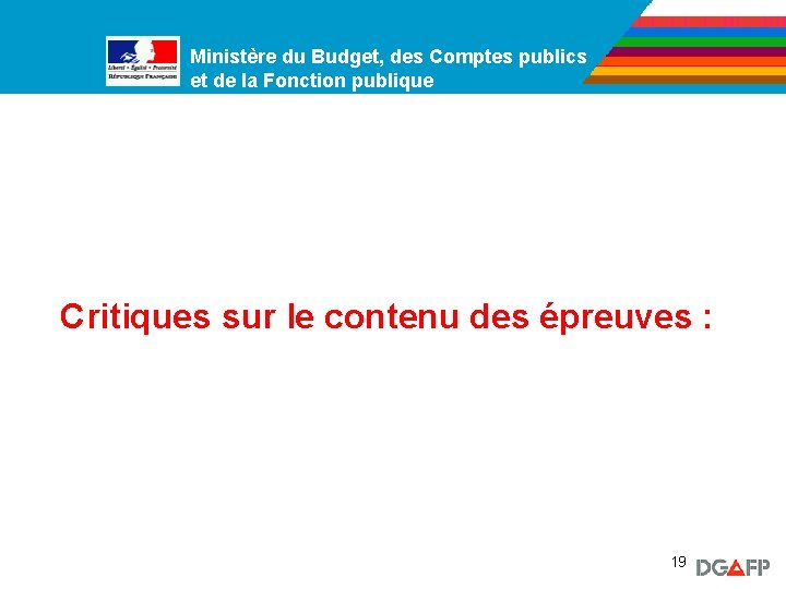 Ministère du Budget, des Comptes publics Ministère de la Fonction publique et de la