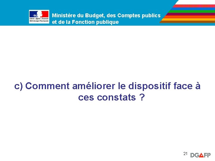 Ministère du Budget, des Comptes publics Ministère de la Fonction publique et de la