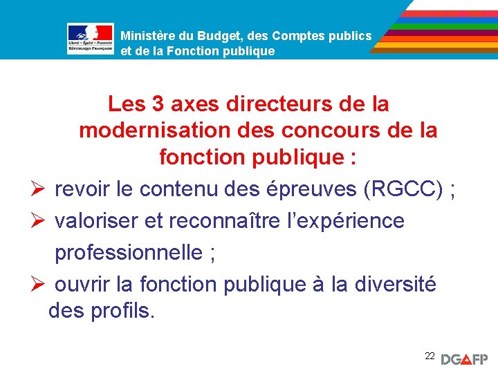 Ministère du Budget, des Comptes publics Ministère de la Fonction publique et de la