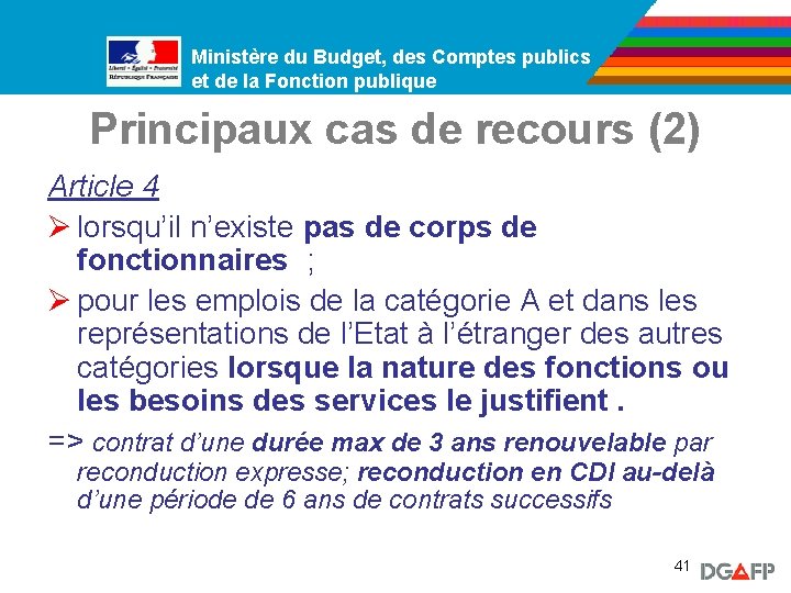 Ministère du Budget, des Comptes publics Ministère de la Fonction publique et de la