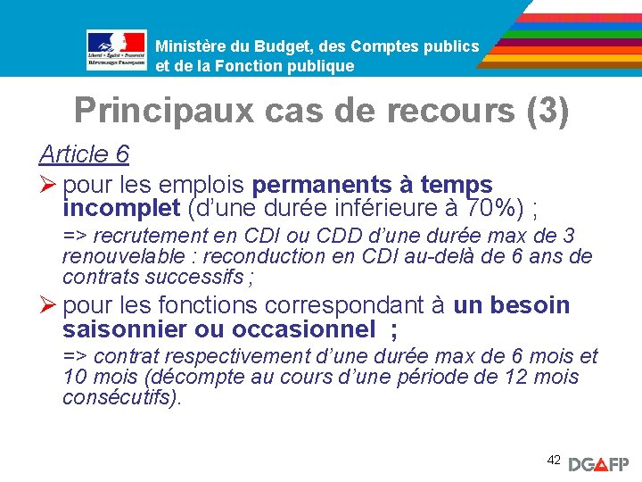 Ministère du Budget, des Comptes publics Ministère de la Fonction publique et de la