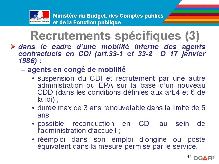 Ministère du Budget, des Comptes publics Ministère de la Fonction publique et de la