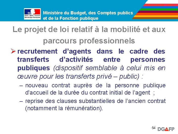 Ministère du Budget, des Comptes publics Ministère de la Fonction publique et de la