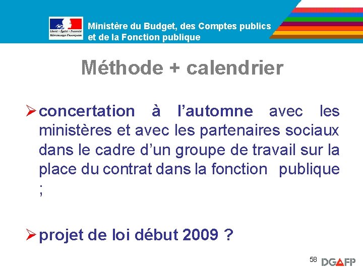 Ministère du Budget, des Comptes publics Ministère de la Fonction publique et de la