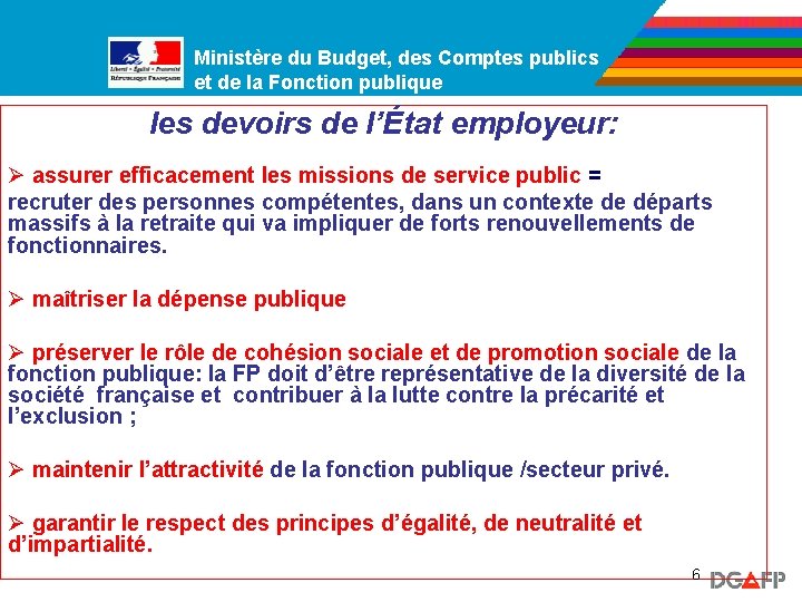 Ministère du Budget, des Comptes publics Ministère de la Fonction publique et de la