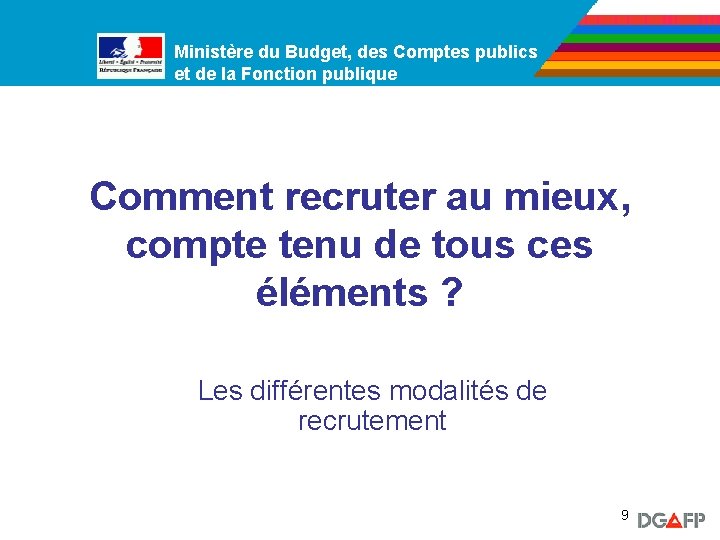 Ministère du Budget, des Comptes publics Ministère de la Fonction publique et de la