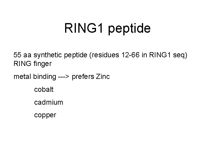 RING 1 peptide 55 aa synthetic peptide (residues 12 -66 in RING 1 seq)