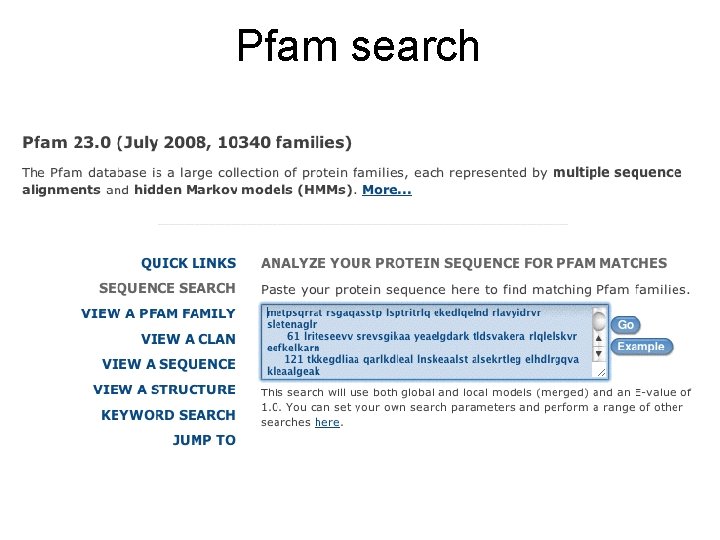 Pfam search 