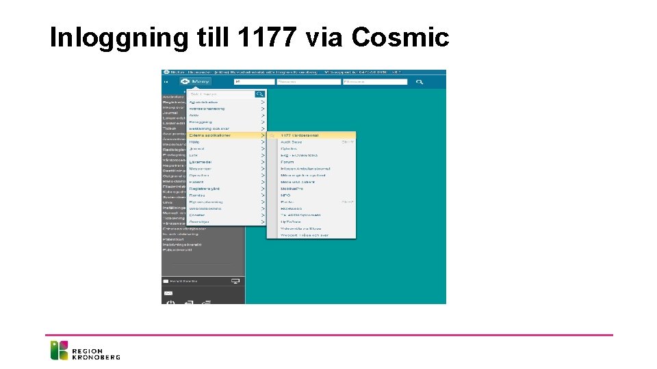 Inloggning till 1177 via Cosmic 
