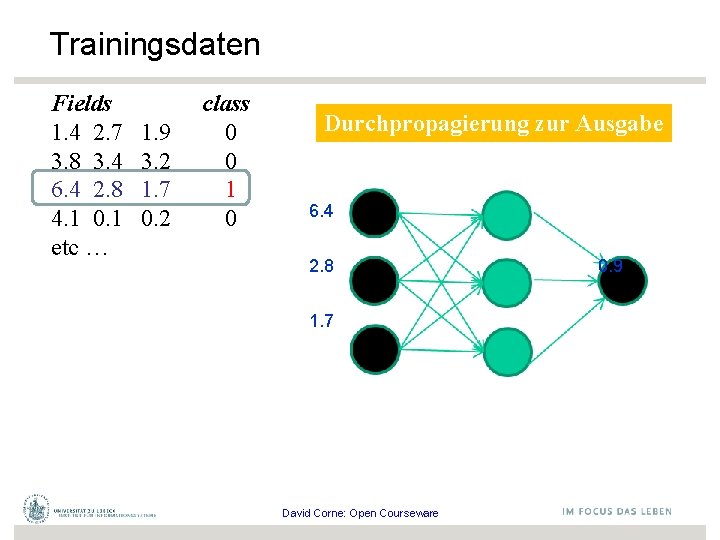 Trainingsdaten Fields 1. 4 2. 7 3. 8 3. 4 6. 4 2. 8