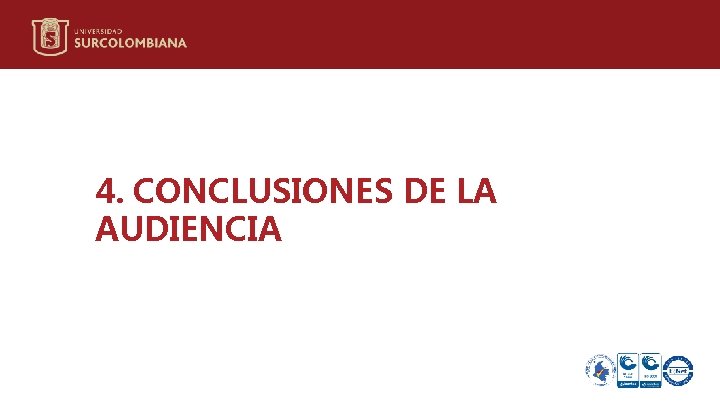4. CONCLUSIONES DE LA AUDIENCIA 