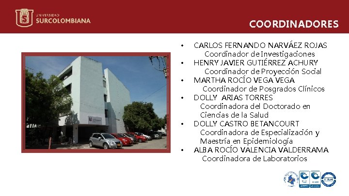 COORDINADORES • • • CARLOS FERNANDO NARVÁEZ ROJAS Coordinador de Investigaciones HENRY JAVIER GUTIÉRREZ