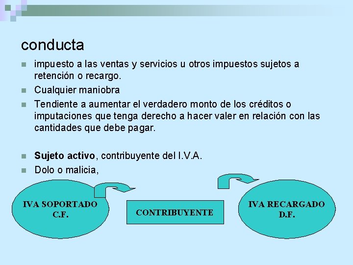 conducta n n n impuesto a las ventas y servicios u otros impuestos sujetos