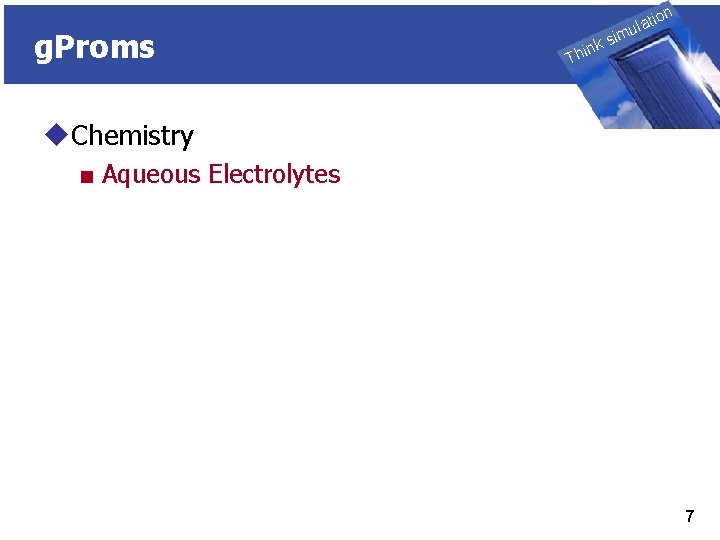 g. Proms THINK on ti SIMULATION ula nk i h T sim u. Chemistry