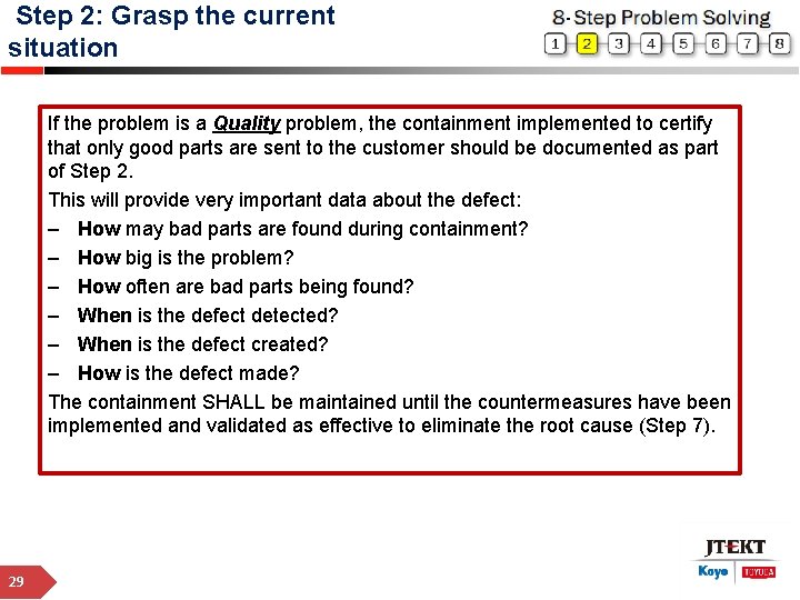 Step 2: Grasp the current situation If the problem is a Quality problem, the