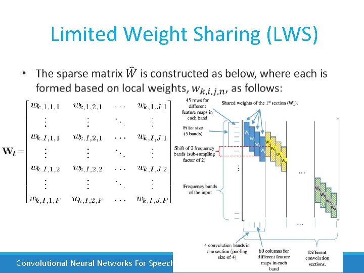  Limited Weight Sharing (LWS) • Convolutional Neural Networks For Speech Recognition | Page