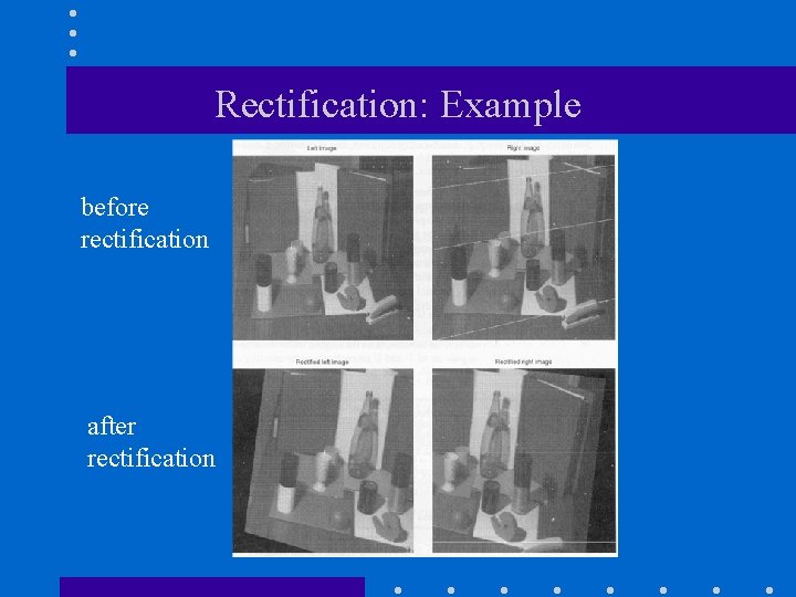 Rectification: Example before rectification after rectification 