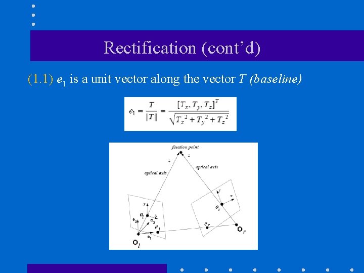 Rectification (cont’d) (1. 1) e 1 is a unit vector along the vector T