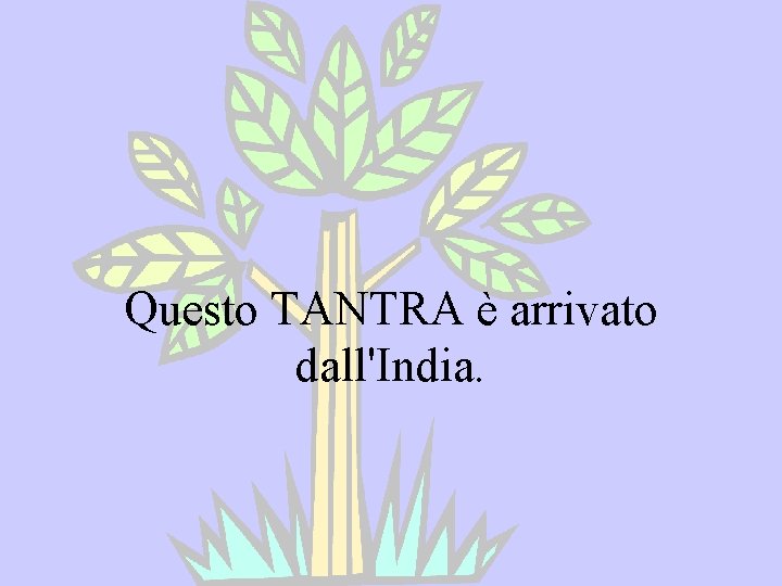 Questo TANTRA è arrivato dall'India. 