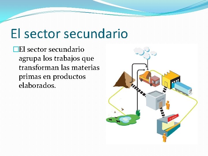 El sector secundario �El sector secundario agrupa los trabajos que transforman las materias primas