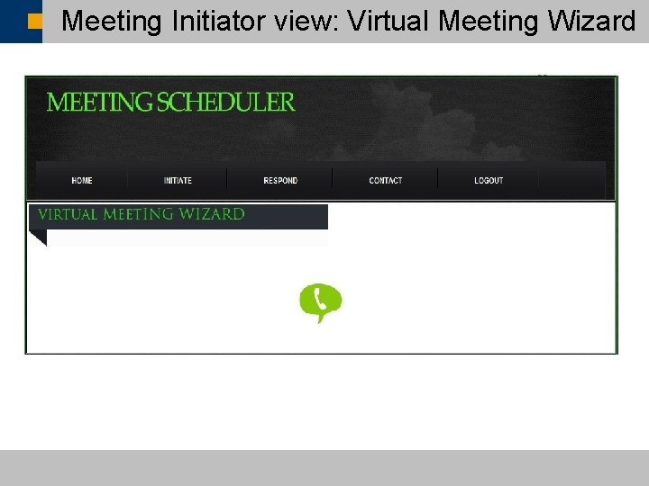 Meeting Initiator view: Virtual Meeting Wizard ã SAP AG 2007, SAP CSUN 2007 Conference