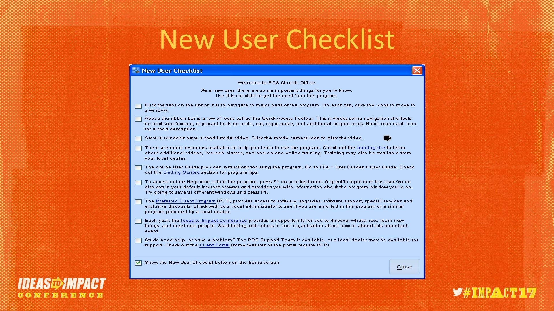 New User Checklist 
