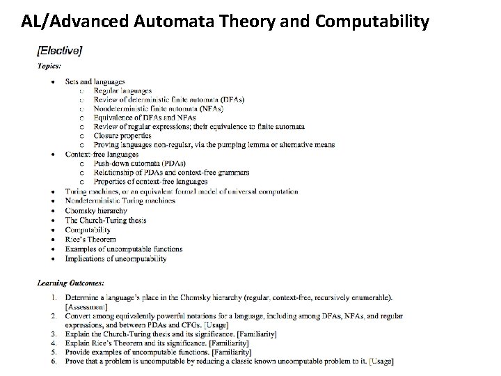 AL/Advanced Automata Theory and Computability 