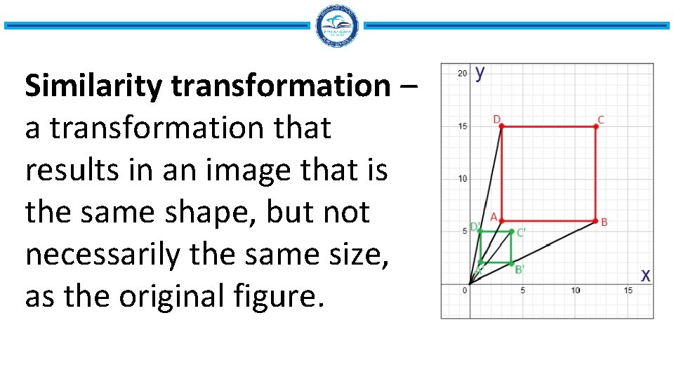 Similarity transformation – a transformation that results in an image that is the same