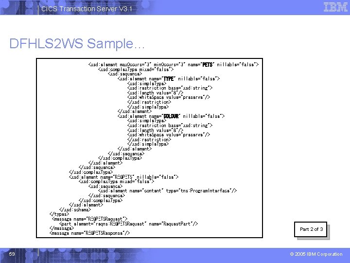 CICS Transaction Server V 3. 1 DFHLS 2 WS Sample… <xsd: element max. Occurs="3"